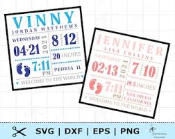Download Birth Announcement Svg Etsy