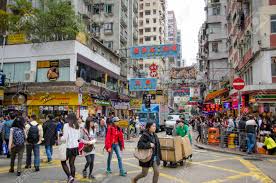 Busy Street Scene At An Intersection ...