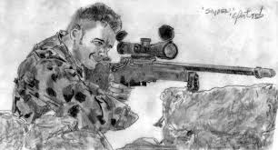 Sniper By Rabid Penguin On Deviantart Drawing, gun, anime girls, blue eyes, short hair, weapon, cartoon, sniper rifle. sniper by rabid penguin on deviantart