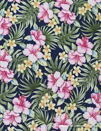 Tropical Fabric Hibiscus And Plumeria Flowers On A Black Background Cotton By Hawaiianfabricnbyond Etsy Com Love Wallpaper Art Appreciation Tropical Fabric