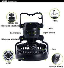 Camping Light Fan Petforu Portable 2 In 1 Led Ceiling Fan With Emergency Light Flashlight Portable Outdoor Survival Lamp Black Discounttentsnova