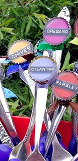 Check spelling or type a new query. Custom Bottle Cap Herb Garden Plant Marker Stakes Set Of 6 Plant Markers Garden Plant Markers Handmade Plant
