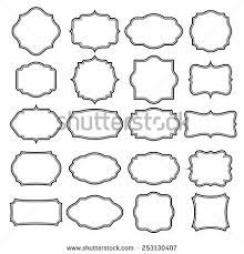 Set Of Blank Retro Vintage Badges And Labels Eps10 Stock Vector Illustration 253130407 Shutterstock Modelli Di Etichette Cornici Etichette