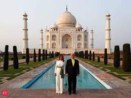 The taj mahal is located on the right bank of the yamuna river in a vast mughal garden that encompasses nearly 17 hectares, in the agra district in uttar pradesh. Taj Mahal Inspires Awe Timeless Testament To Rich Indian Culture Prez Trump In Visitors Book The Economic Times