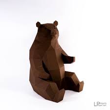 Bear Paper Craft Digital Template Origami Pdf Download Diy Etsy In 2020 Paper Crafts Paper Sculpture Sculpture