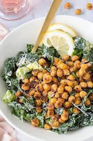 Kale Caesar Salad With Parmesan Roasted Chickpeas Simple Healthy Kitchen Recipe Healthy Kitchen Vegetarian Recipes Recipes