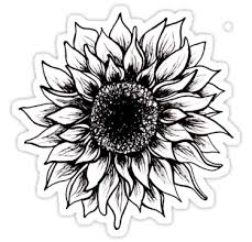 Black And White Redbubble Stickers Black And White Sunflower Sticker By Juliahealyy Tattoos For Women Flowers Unique Half Sleeve Tattoos Foot Tattoos