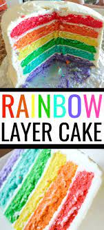 Learn How To Make This Easy Rainbow Cake Recipe Using Boxed Cake Mix This Cool Cake Idea Is P Rainbow Cake Recipe Easy Rainbow Cake Recipe Rainbow Layer Cakes