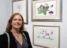 Botanical rose, branch and berry black ink sketch. Plantae Sba Annual Exhibition 2019 Selected Artists Botanical Art Artists