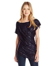 Velvet By Graham Spencer Women S Matte Sequin Shirring Tee Navy Medium Velvet By Graham Spencer Http Www Amazon Com Dp B00mm Matte Sequin Clothes Women