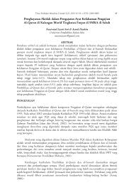 Di situasi pandemi seperti sekarang ini, ketika shalat berjamaah di masjid dibatasi. Pdf Penghayatan Akidah Dalam Pengajaran Ayat Kefahaman Pengajian Al Quran Di Kalangan Murid Tingkatan Empat Di Smka Di Sabah