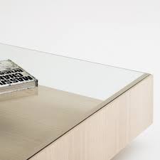 U Trek Is A Reformulation Of The Bensen U Table The Veneered Frame Holds The Glass Top In A Finely Machined Channel Creating Glass Top Wood Veneer Solid Wood