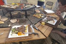 Giant Grill Table Gives American Bbq The Korean Bbq Treatment Grill Table Bbq Table Fire Pit Table