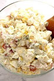 What's in deviled egg potato salad? Dill Pickle Potato Salad Recipe Crunchy Creamy Sweet