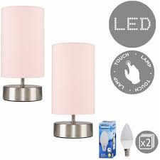 Your bedroom should be a haven of peace and tranquillity where you can retreat to read, relax and get a great night's sleep. 2 X Chrome Touch Dimmer Bedside Table Lamps Pink Light Shades 5w Led Candle Bulbs Warm White