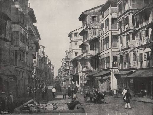 BOMBAY (MUMBAI) . Borah Bazar Street. India 1895 old antique print picture – Antiquemapsandprints.com