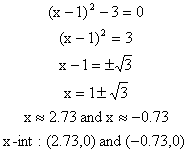 The number in brackets gives (trouble spot: Graphing Parabolas In Vertex Form