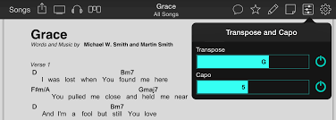 onsong manual transpose and capo