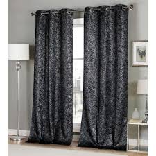 Black And Silver Blackout Curtains Duck River Maddie 84 In L X 38 In W Polyester Blackout Curtain Panel In Black 2 Pack Cool Curtains Blackout Curtains Curtains