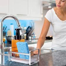Check spelling or type a new query. Buy Hulisen Kitchen Sink Sponge Holder 304 Stainless Steel Kitchen Soap Dispenser Caddy Organizer Countertop Soap Dish Rack Drainer With Removable Drain Tray Not Including Dispenser And Brush Online In Indonesia B07wfml4wv