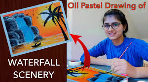 Easy floral painting demonstration acrylic technique on canvas by julia kotenko. Download Waterfall Sunset Scenery Oil Pastel Drawing For