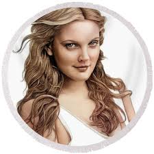 Drew Barrymore drawing Art Print by Murphy Art Elliott