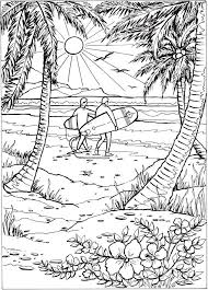You might also be interested in coloring pages from beach category and nature scenes, ocean plants, ocean scene. Creative Haven Summer Scenes Doverpublications Beach Coloring Pages Summer Coloring Pages Coloring Pages