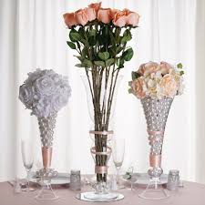 4 Pack 20 Pilsner Curved Trumpet Glass Florist Vases Wedding Flower Vase Flower Centerpieces Centerpiece Decorations