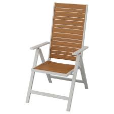 Sjalland Reclining Chair Outdoor Light Gray Foldable Light Brown Ikea In 2020 Outdoor Dining Chairs Wooden Outdoor Furniture Ikea