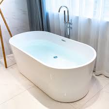They are a popular choice for customers looking for expanded design options and flexibility of placement in addition to making a strong style statement. Vanity Art Bordeaux 59 In Acrylic Flatbottom Freestanding Bathtub In White Va6815 The Home Depot Free Standing Bath Tub Soaking Bathtubs Free Standing Tub