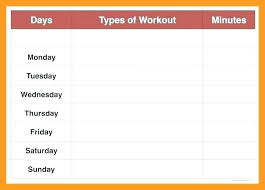 Weekly Workout Schedule Template Exercise Plan Excel