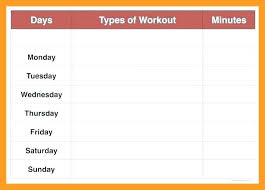 weekly workout schedule template exercise plan excel