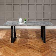 Denver Industrial Concrete Effect 2m Dining Table 8 Seater The Furniture Market Dining Table Table Dining