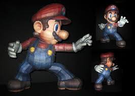 Ssbb Mario Papercraft Paperkraft Net Free Papercraft Paper Model Papertoy Mario Mario Bros Paper Crafts