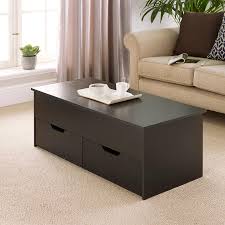 Coffee table made of veneers, wood and engineered wood. Black Home Source Coffee Table With Lift Up Top And 2 Large Storage Drawers Bruges Wooden Coffee Tables Home Kitchen Mymobileindia Com