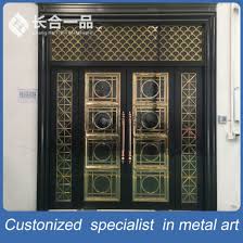Sometimes it can show off the formal look, but you can't go wrong with black for sure. China Customized Black Titanium And Golden Coasted Steel Metal Front Door China Security Steel Door Steel Metal Door