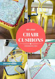 Diy bench seat cushion cover tutorial and diy bench cushion cover. Diy No Sew Reversible Chair Cushions Momadvice