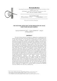 Pdf The Factors Affecting Voter Behaviour In Local Elections Kocaeli Sample