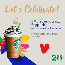 December 2018 calendar malaysia | 2048 x 1448. Starbucks Malaysia On Twitter In Celebration Of Our 20th Anniversary In Malaysia Get Your Next Frappuccino For Rm0 20 Today From 5 Pm 8 Pm With The Purchase Of Any Frappuccino Terms