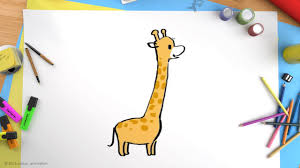 La girafe est un drôle animal,avec son long cou, elle peut voir au dessus des arbres. Apprendre A Dessiner Facilement Une Girafe Apprendre A Dessiner Comptines Pour Bebe Youtube
