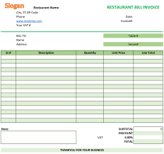 Restaurant Bill Invoice Template Invoice Design Template Invoice Template Invoice Format In Excel