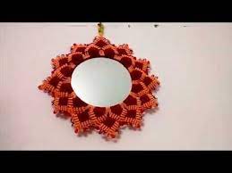How To Make Macrame Sunflower Mirror Design Youtube Macrame Mirror Diy Macrame Plant Hanger Macrame Diy