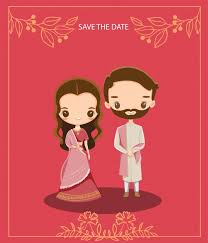 The online shop for indian wedding cards with free shipping. Cute Indian Cartoon Couple For Wedding Invitations Card In 2020 Indian Wedding Invitation Cards Cartoon Wedding Invitations Indian Wedding Invitations