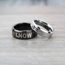 Star Wars Rings 2 Piece Couple Set Star Wars Rings Star Wars Wedding Bands I Love You I Know Ring Silver Wedding Rings Silver Tungsten Bands Star Wars Wed Star Wars