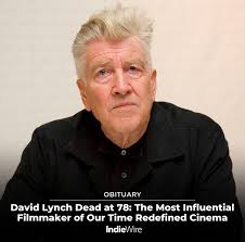 What a bad start to 2025 when we lose one of the greatest artists of our  time. RIP David Lynch you will be missed 😢