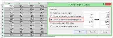 Select all negative numbers in the range, right click, and select paste special… from the context menu. How To Change Positive Numbers To Negative In Excel