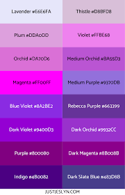 29 magenta color palette ideas. Purple Color Chart With Names