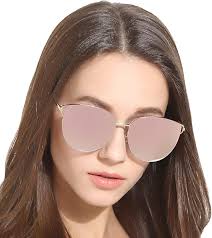 U.I STATION Oversized Sunglasses for Women, Mirrored Cat Eye Sunglasses  with Rimless Design U225, Pink, Large : Amazon.ca: Clothing, Shoes &  Accessories