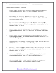 Logarithm Word Problems Worksheets Word Problems Word Problem Worksheets Solving Word Problems