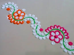 Easy 5 Minutes Freehand Border Rangoli Designs Borders Designs For Doors Creative Desi Rangoli Border Designs Free Hand Rangoli Design Small Rangoli Design